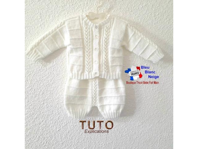 Photo Patron gilet bloomer tuto à tricoter en pdf layette bb image 5/5