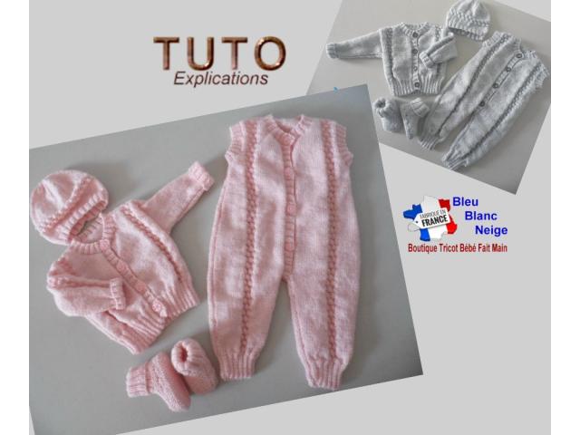 Photo Patron tricot bébé combinaison ensemble bébé explications image 5/5