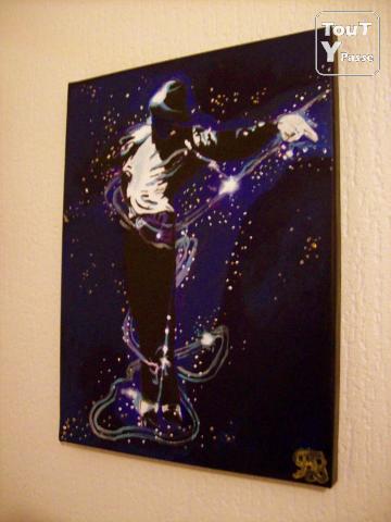 Photo Peinture acrylique tableau en toile coton Bruce lee , Johnny, MJ etc image 5/6