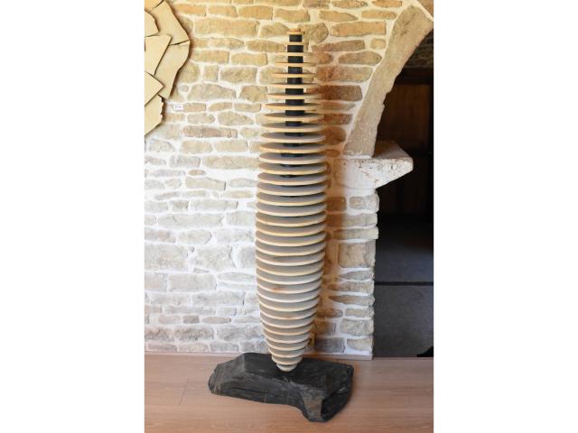 Photo Sculpture en Ardoise et Grès Beige de Chine - Statue Jardin image 5/5