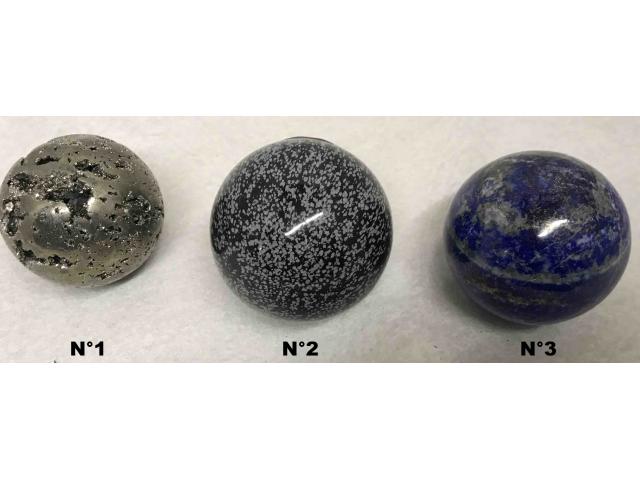 Photo Sphère en Pyrite, Obsidienne ou Lapis-lazuli - D: 6 à 7,5 cm image 5/5