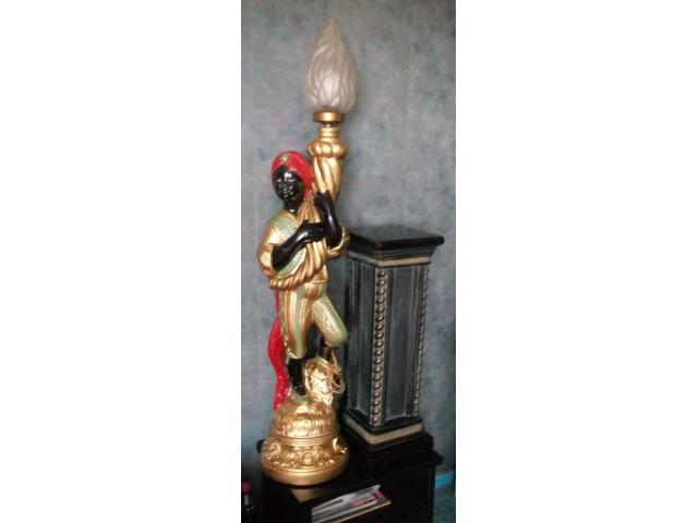 Photo Statue lampadaire nubien porte torchère style vénitien image 5/5