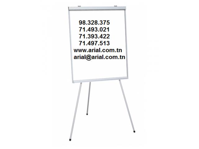 Photo Tableau Blanc Pivotant sur Pied a 4 Roulettes Ecriture Deux. Faces. Effacable a sec Surface Non Magn image 5/6