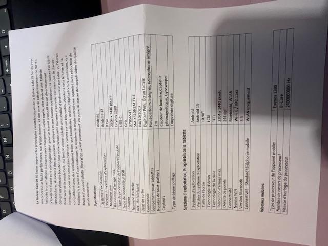 Photo Tablette Samsung Galaxy S9 FE 10.9’’256 Go avec housse image 5/6