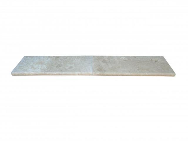 Photo Travertin Beige Nuancé Margelle de Piscine Bord Arrondi 25x61 cm image 5/5