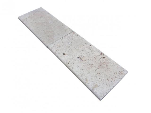 Photo Travertin Beige Nuancé Margelle de Piscine Bord Arrondi 30,5x61 cm image 5/5