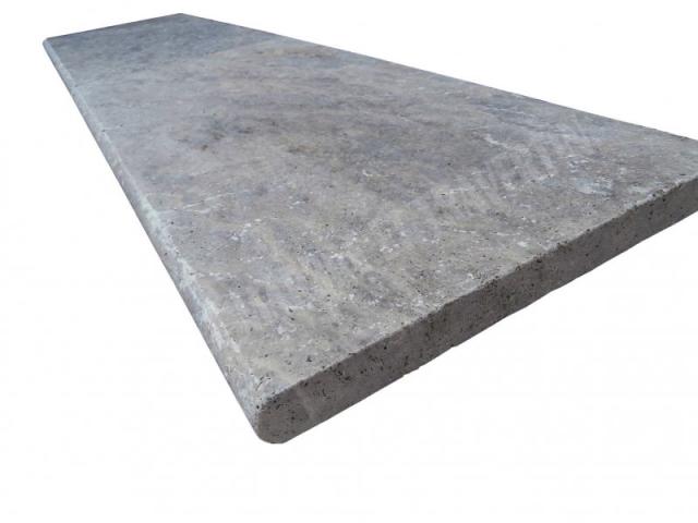 Photo Travertin Silver Margelle de Piscine Bord Arrondi 30,5x61 cm image 5/5
