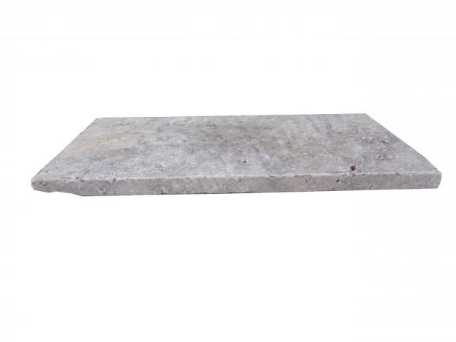 Photo Travertin Silver Margelle de Piscine Bord Droit 33x61 cm image 5/5
