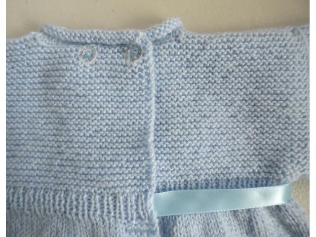Photo Trousseau bleu naissance tricot laine bébé fait main image 5/6