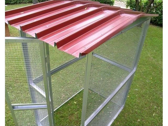Photo Volière galvanisé 1m² avec toiture volière avec toit volière solide cage perroquet cage perruche image 5/6