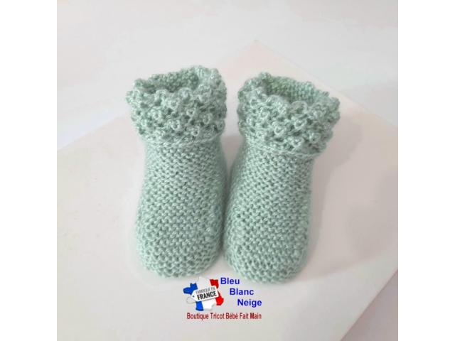 Photo Chaussons layette tricot bb divers modèles faits main image 6/6