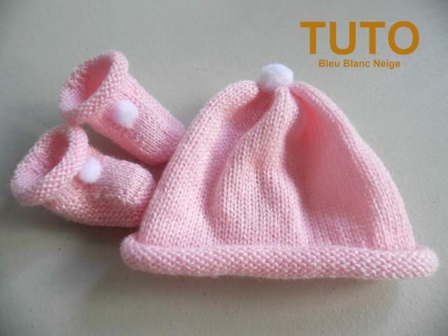 Photo Explication TUTO bonnet chaussons ROSES pompons bébé image 6/6
