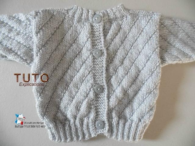Photo Fiche tricot bb, ensemble motif Diagonal brassière, pantalon, bonnet, chaussons image 6/6