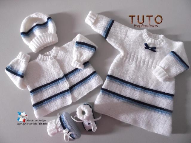 Photo Modèle à Tricoter, tuto tricot bébé, ensemble 4 couleurs bb image 6/6