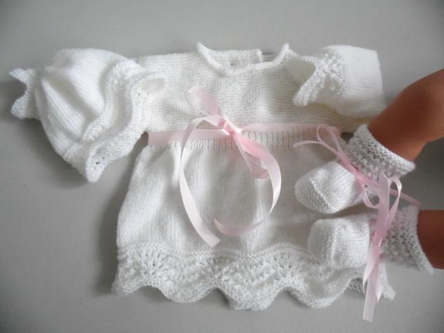 Photo Pantalon blanc bébé tricot laine image 6/6